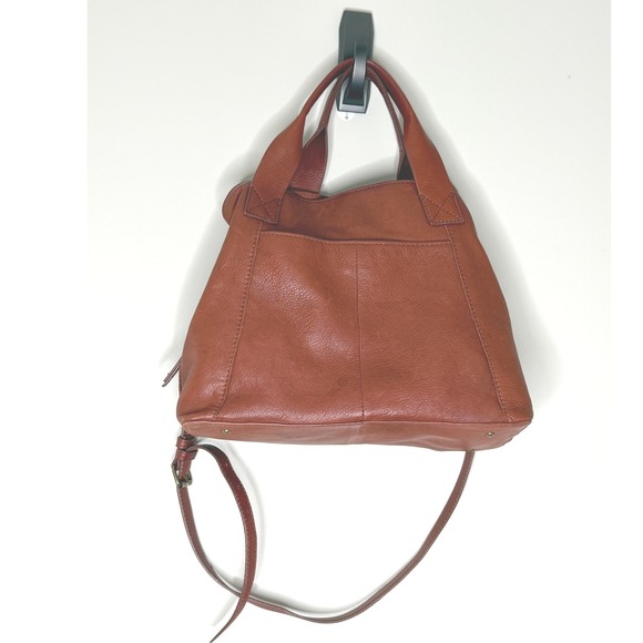 American Leather Co. Handbags - American Leather Co. Cognac Leather Convertible Crossbody Satchel Tote Bag